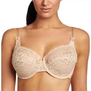 Wacoal 851166 All Dressed Up Nude Floral Lace Underwire Bra 40D